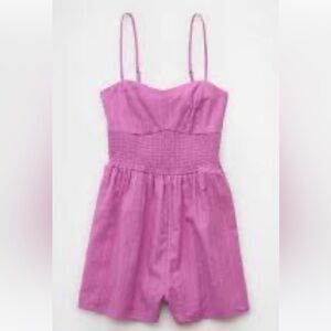 NWOT AE Vibrant Pink Romper